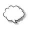 Cloud shaped speech bubble flat icon vector isolated.