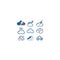 Cloud shapes design vector set. Data technology icons pack