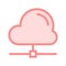 Cloud share color line icon