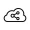 Cloud sharing vector line icon