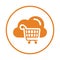 Cloud, shopping, basket icon. Orange color vector EPS