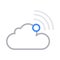 Cloud signal thin line color vector icon