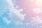 Cloud and sky with a pastel colored background.Fantasy magical sunny sky pastel background with colorful cloudy sky