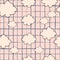 Cloud sky seamless pattern on stripes background in retro style. Vintage cloudy texture wallpaper