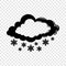 Cloud snowflake icon, simple black style