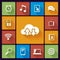 Cloud social media icons