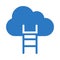 Cloud stair glyph color flat vector icon