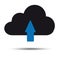 Cloud Storage With Blue Upload Arrow And Shadow