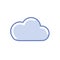 Cloud storage flat outline icon