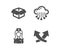 Cloud storage, Hospital nurse and Opened box icons. Intersection arrows sign. Vector