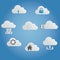 cloud storage icons ,latest technology cloud computing , vector icons