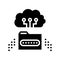 cloud storage library education glyph icon vector illustration