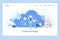 Cloud Storage. Online cloud computing, network hosting, services. People place their data, music, photo, video in big cloud server