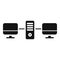 Cloud storage router icon simple vector. Tech admin online