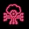 cloud storaging and working neon glow icon illustration