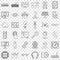 Cloud store icons set, outline style