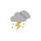 Cloud swarm rain drops lightning icon. Simple line, outline vector of two color weather icons for ui and ux, website or mobile