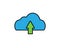 Cloud sync arrow line icon. Backup and restore data cloud storage sign