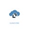 Cloud sync concept 2 colored icon
