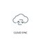 Cloud sync concept line icon. Simple