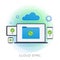 Cloud Sync flat vector icon. Personal Data Backup, Cloud computing Storage Network Connected and synchronizing all devices