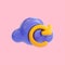 Cloud sync rotation icon 3d render concept for file reloading