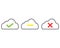 Cloud sync status check icon. Backup and restore data cloud storage sign