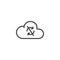 Cloud synchronization disconnected outline icon