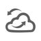 Cloud synchronization icon, gray vector