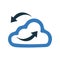 Cloud synchronization icon, vector graphics