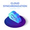 Cloud Synchronization Isometric Icon. Cloud Sign. Refresh Icon. Sync Sign. Created For Mobile, Web, Decor, Print Products, Applica