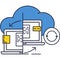 Cloud synchronize icon content data syncing vector