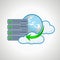 Cloud technologies. Computer icon server. design