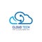 Cloud technology logo icon template.Cloud symbol with circuit pattern. IT and computers, internet and connectivity vector.