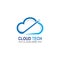 Cloud technology logo icon template.Cloud symbol with circuit pattern. IT and computers, internet and connectivity vector.