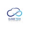 Cloud technology logo icon template.Cloud symbol with circuit pattern. IT and computers, internet and connectivity vector.