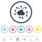 Cloud technology solid flat color icons in round outlines