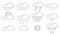 Cloud thin icon Set of weather hand drawn vector line art illu