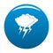 Cloud thunder flash icon blue