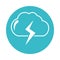 Cloud thunderbolt weather water nature liquid blue block style icon