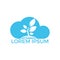 Cloud tree logo design. Minimal tree and cloud logo company and business.