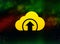 Cloud upload icon abstract bokeh dark background