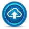 Cloud upload icon eyeball blue round button