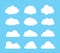 Cloud vector icon set on blue background.Creative modern concept - stock vector