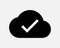Cloud Verified Icon User Account Verification Check Mark Checkmark Approve Approved Correct Tick Shape Vector Clipart Sign Symbol