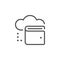 Cloud wallet line outline icon