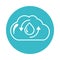 Cloud water drop recycle nature liquid blue block style icon