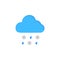 Cloud wet snow drops snowflakes icon. Simple line, outline vector of two color weather icons for ui and ux, website or mobile