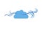 Cloud with wind icon vector