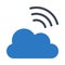 Cloud wireless glyph color flat vector icon